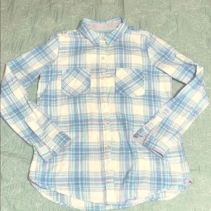 Turquoise flannel design button down